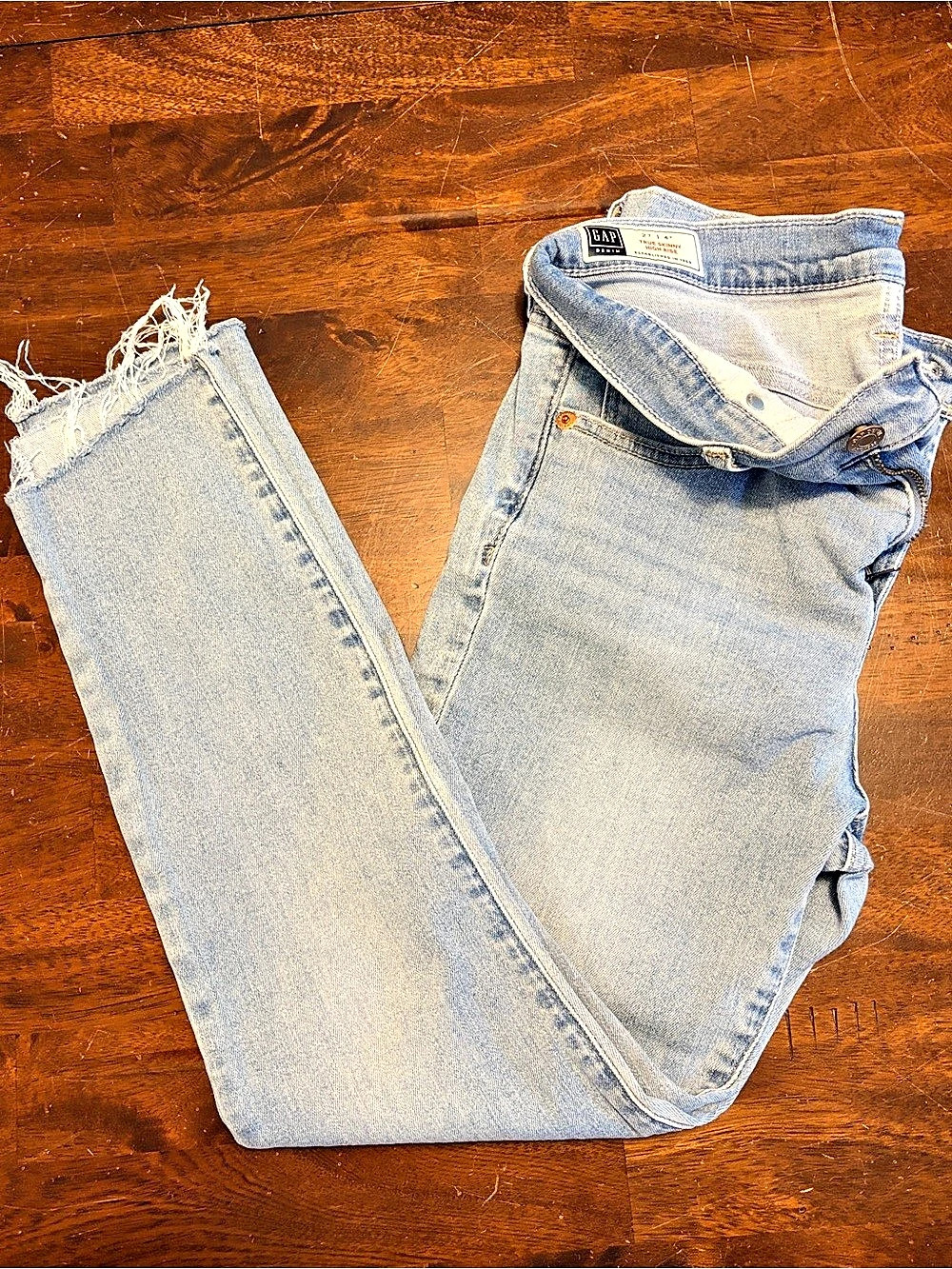 GAP High Rise True Skinny Jeans Blue Straight Leg
